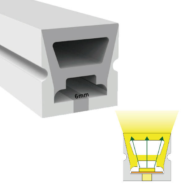 Silicone Diffuser Flexible Outdoor LED Channel 120° Top Emitting 10*10mm